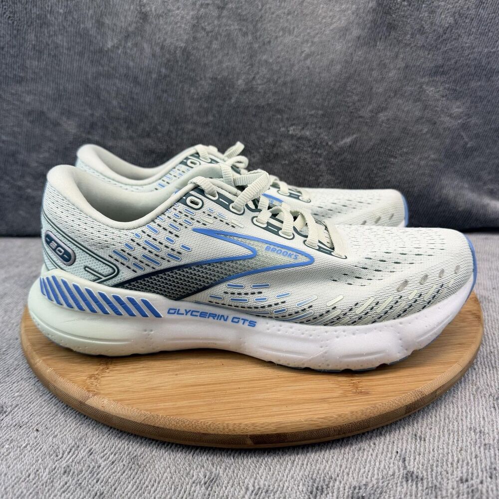 Brooks Glycerin GTS 20 Shoes Womens Size 9.5 Blue Running Sneakers 1203701B494